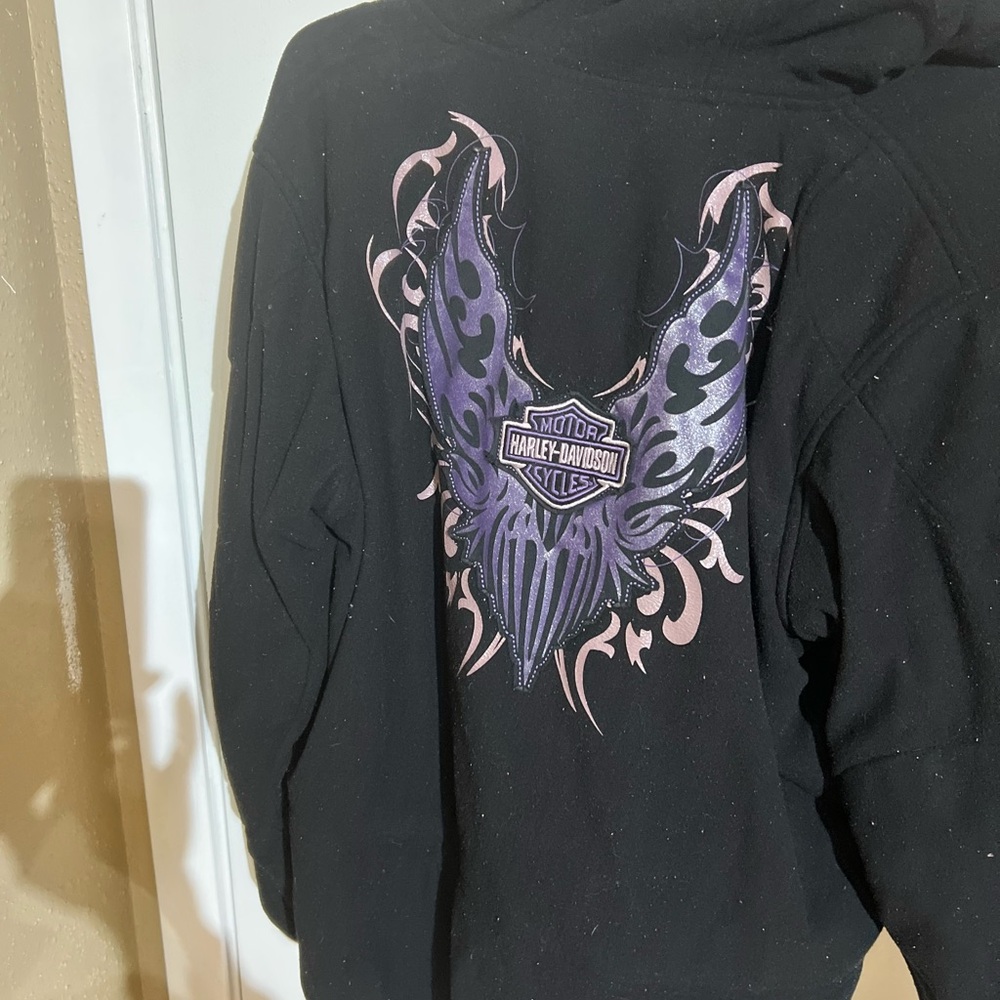 Harley-Davidson Black Jacket with Purple Design